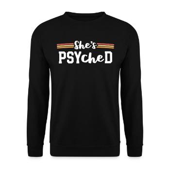 Elle est Psyched PsyD Graduation Psy.D Docteur de - Sweat-shirt Unisexe - noir - Devant - Alina (178cm) & Michal (187cm)
