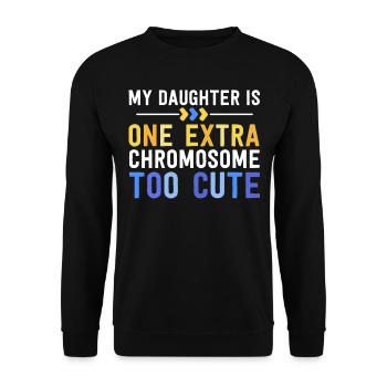 Family Down Syndrome Awareness for Dad Mom Extra - Unisex Sweatshirt - black - Front - Alina (178cm) & Michal (187cm)
