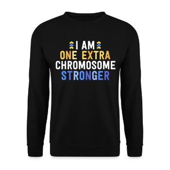 Je suis une famille T21 plus forte sur les chromosomes supplémentaires - Sweat-shirt Unisexe - noir - Devant - Alina (178cm) & Michal (187cm)
