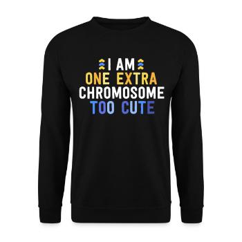 Je suis un chromosome supplémentaire trop mignon famille T21 - Sweat-shirt Unisexe - noir - Devant - Alina (178cm) & Michal (187cm)