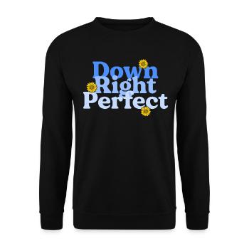 Down Right Perfect Sunflower World Down-Syndrom - Unisex Pullover - Schwarz - Vorne - Alina (178cm) & Michal (187cm)