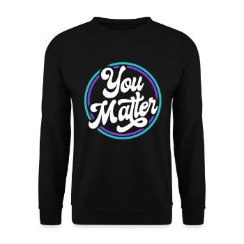 You Matter Retro Suicide Prevention Awareness - Unisex Sweatshirt - black - Front - Alina (178cm) & Michal (187cm)