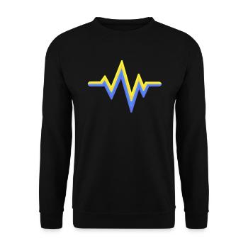 Yellow Blue Heartbeat World Down Syndrome - Unisex Sweatshirt - black - Front - Alina (178cm) & Michal (187cm)