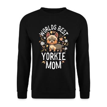 Worlds Best Yorkie Mom Dog Mama Yorkshire Terrier - Unisex Sweatshirt - black - Front - Alina (178cm) & Michal (187cm)