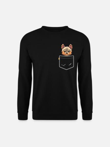 Yorkie In Pocket Lustiger Yorkshire Terrier Kawaii - Unisex Pullover - Schwarz