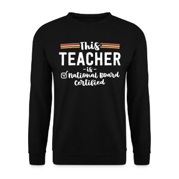 Cet enseignant est certifié par le Conseil national - Sweat-shirt Unisexe - noir - Devant - Alina (178cm) & Michal (187cm)