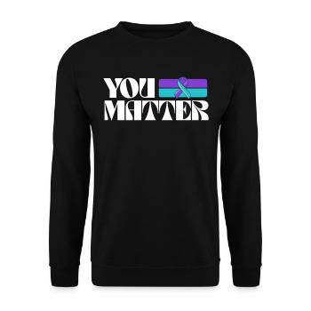 You Matter Suicide Prevention Awareness Ribbon - Unisex Sweatshirt - black - Front - Alina (178cm) & Michal (187cm)