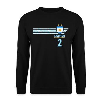 Argentina Albiceleste Football Fan Jersey - Unisex Sweatshirt - black - Front - Alina (178cm) & Michal (187cm)