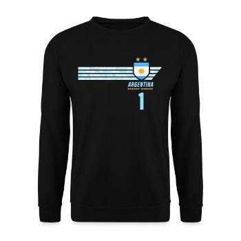 Argentine Albiceleste Supporter Maillot de Foot - Sweat-shirt Unisexe - noir - Devant - Alina (178cm) & Michal (187cm)
