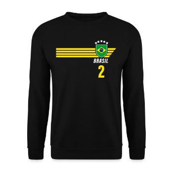 Brésil Maillot de fan de football brésilien Seleção - Sweat-shirt Unisexe - noir - Devant - Alina (178cm) & Michal (187cm)