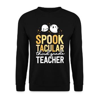 3rd Grade Teacher Halloween Matching School Third - Unisex Sweatshirt - black - Front - Alina (178cm) & Michal (187cm)