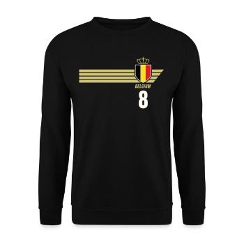 Maillot de fan de football du diable de belgique - Sweat-shirt Unisexe - noir - Devant - Alina (178cm) & Michal (187cm)