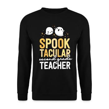 École de jumelage d’Halloween d’enseignant de 2e année - Sweat-shirt Unisexe - noir - Devant - Alina (178cm) & Michal (187cm)