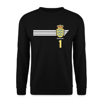 Denmark Football Danish Coat of Arms Flag Dynamite - Unisex Sweatshirt - black - Front - Alina (178cm) & Michal (187cm)
