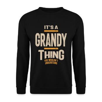 Männer Es ist eine grandiose Sache Lustiger Papa Opa - Unisex Pullover - Schwarz - Vorne - Alina (178cm) & Michal (187cm)