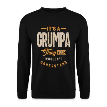 Mens C’est un truc grumpa Drôle Papa Grand-père - Sweat-shirt Unisexe - noir - Devant - Alina (178cm) & Michal (187cm)