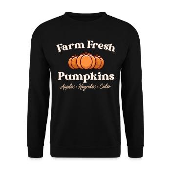 Farm Fresh Pumpkins Boho Retro Fall Vintage Autumn - Unisex Sweatshirt - black - Front - Alina (178cm) & Michal (187cm)
