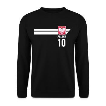 Poland Polska Polish Patriotism Football Fan - Unisex Sweatshirt - black - Front - Alina (178cm) & Michal (187cm)