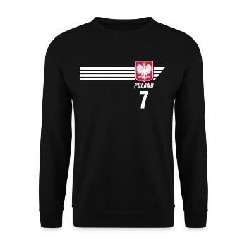 Poland Polska Polish Patriotism Football Fan - Unisex Sweatshirt - black - Front - Alina (178cm) & Michal (187cm)