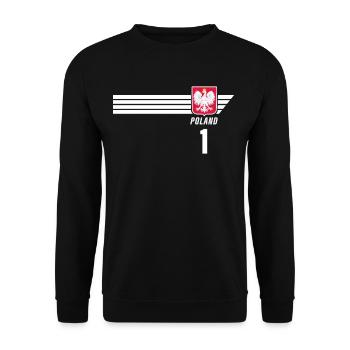 Pologne Polska Patriotisme polonais Fan de football - Sweat-shirt Unisexe - noir - Devant - Alina (178cm) & Michal (187cm)