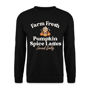 Farm Fresh Pumpkin Spice Latte PSL Retro Fall - Unisex Sweatshirt - black - Front - Alina (178cm) & Michal (187cm)