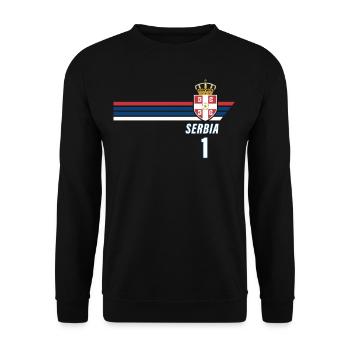 Serbia Srbija Patriotism Football Fan Jersey - Unisex Sweatshirt - black - Front - Alina (178cm) & Michal (187cm)