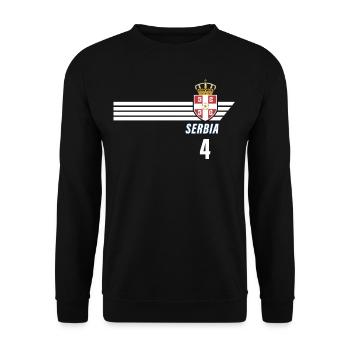 Serbia Srbija Patriotism Football Fan Jersey - Unisex Sweatshirt - black - Front - Alina (178cm) & Michal (187cm)
