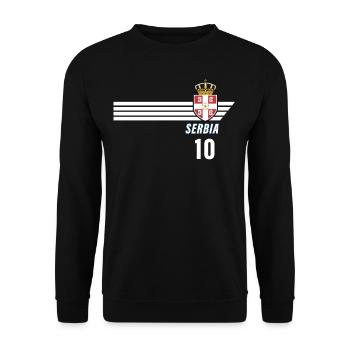 Serbia Srbija Patriotism Football Fan Jersey - Unisex Sweatshirt - black - Front - Alina (178cm) & Michal (187cm)