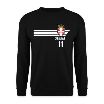 Serbia Srbija Patriotism Football Fan Jersey - Unisex Sweatshirt - black - Front - Alina (178cm) & Michal (187cm)