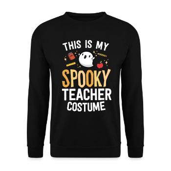 This Is My Spooky Teacher Costume Kawaii Ghost - Unisex Sweatshirt - black - Front - Alina (178cm) & Michal (187cm)