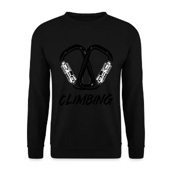 Climbing Mountaineering Mountaineering Alpine Carabiner - Unisex Sweatshirt - black - Front - Alina (178cm) & Michal (187cm)