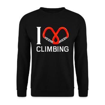 I love climbing mountaineers hiking climbers - Unisex Sweatshirt - black - Front - Alina (178cm) & Michal (187cm)