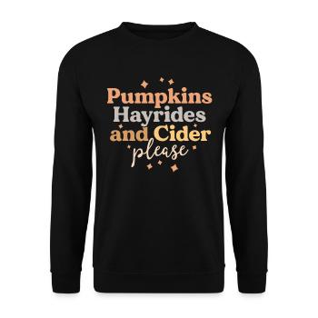 Pumpkins Hayrides and Cider Please Farm Boho Fall - Unisex Sweatshirt - black - Front - Alina (178cm) & Michal (187cm)