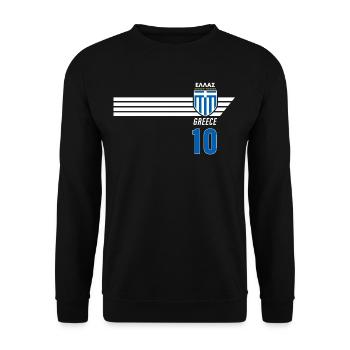 Griechenland Hellas Greece Griechisches Fussball - Unisex Pullover - Schwarz - Vorne - Alina (178cm) & Michal (187cm)
