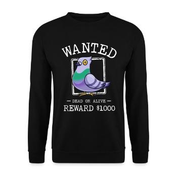 Pigeon Wanted Poster Drôle Pigeon Lover Oiseau - Sweat-shirt Unisexe - noir - Devant - Alina (178cm) & Michal (187cm)