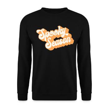 Gruselige Jahreszeit Retro Halloween Vibes Vintage - Unisex Pullover - Schwarz - Vorne - Alina (178cm) & Michal (187cm)
