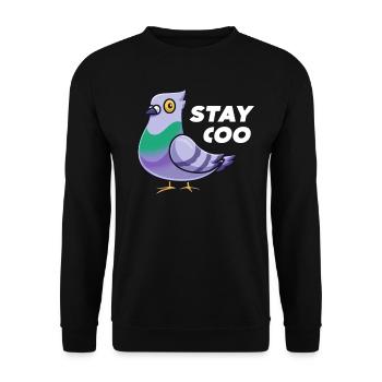 Stay Coo Funny Pigeon Shirt Vogelliebhaber Besitzer - Unisex Pullover - Schwarz - Vorne - Alina (178cm) & Michal (187cm)