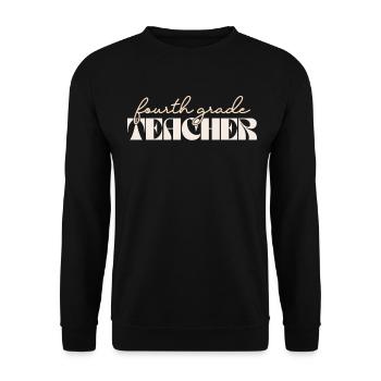 Retro 4th Grade Teacher Vintage Fourth Grade - Unisex Sweatshirt - black - Front - Alina (178cm) & Michal (187cm)