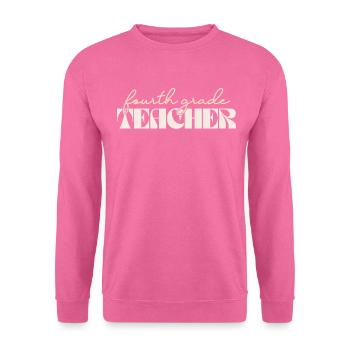 Retro 4th Grade Teacher Vintage Fourth Grade - Unisex Sweatshirt - pink - Front