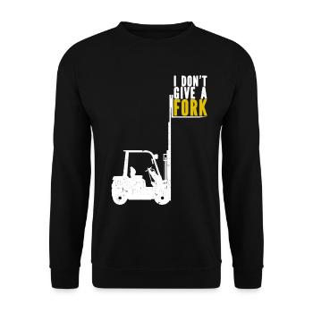 Gabelstapler Lagerist Logistiker Staplerfahrer - Unisex Pullover - Schwarz - Vorne - Alina (178cm) & Michal (187cm)