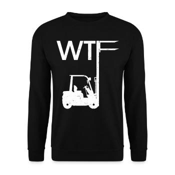 Gabelstapler Lagerist Logistiker Staplerfahrer - Unisex Pullover - Schwarz - Vorne - Alina (178cm) & Michal (187cm)