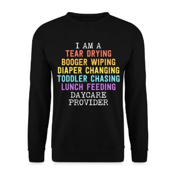 Daycare Provider Definition Cute Nanny Childcare - Unisex Sweatshirt - black - Front - Alina (178cm) & Michal (187cm)