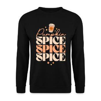 70s Retro Pumpkin Spice Latte PSL Retro Fall - Unisex Sweatshirt - black - Front - Alina (178cm) & Michal (187cm)