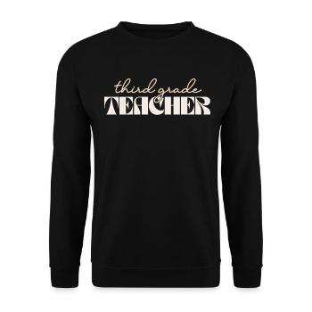 Retro 3rd Grade Teacher Vintage Dritte Klasse - Unisex Pullover - Schwarz - Vorne - Alina (178cm) & Michal (187cm)
