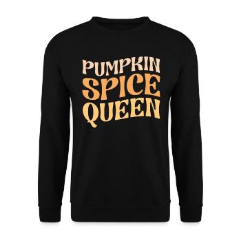 Pumpkin Spice Queen PSL Coffee Lover Retro Fall - Unisex Sweatshirt - black - Front - Alina (178cm) & Michal (187cm)