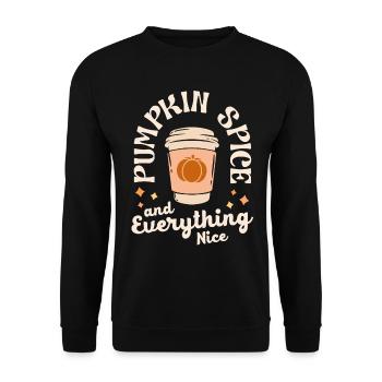 Pumpkin Spice And Everything Nice Retro Fall - Unisex Sweatshirt - black - Front - Alina (178cm) & Michal (187cm)