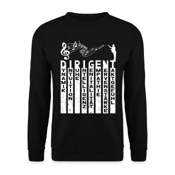 Choirmaster Orchestra Conductor Music Key Music - Unisex Sweatshirt - black - Front - Alina (178cm) & Michal (187cm)