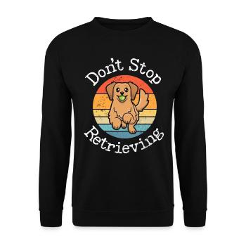 N’arrêtez pas de récupérer un drôle de jeu de mots Golden Retriever - Sweat-shirt Unisexe - noir - Devant - Alina (178cm) & Michal (187cm)