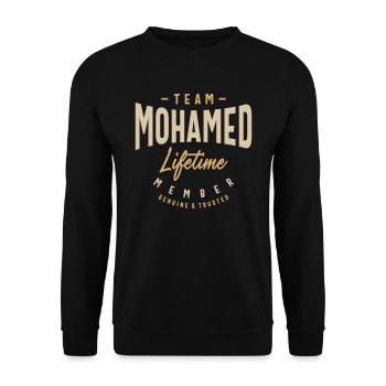 Team Mohamed Lifetime Member Personalized Name - Unisex Sweatshirt - black - Front - Alina (178cm) & Michal (187cm)
