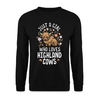 Juste une fille qui aime highland cows écossais - Sweat-shirt Unisexe - noir - Devant - Alina (178cm) & Michal (187cm)